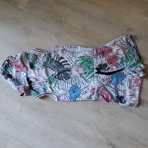3/$10 Tropical Romper with Hoodie size small